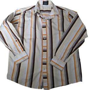 South Pole Authentic Collection Mens XL Striped Button Down Long‎ Sleeve Shirt